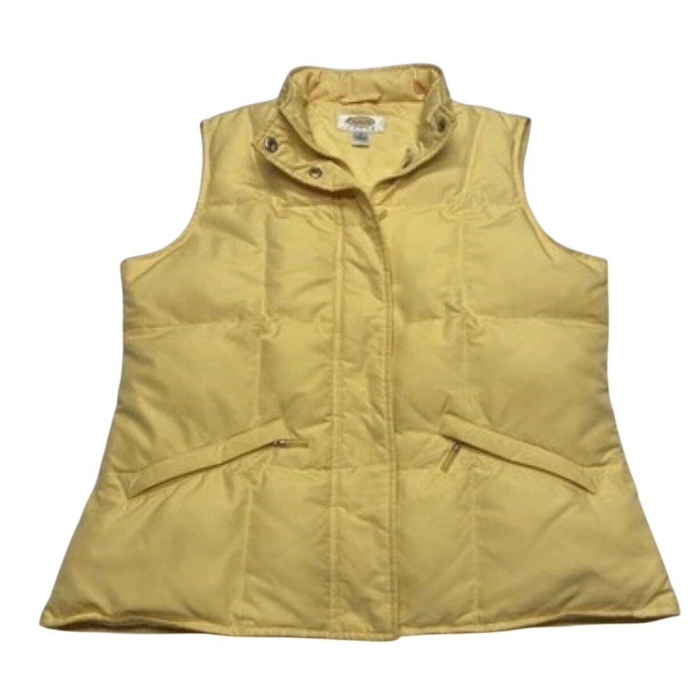 Talbots Petite Butter Yellow Quilted Puffer Vest Goose Down Fill Lightweight PS